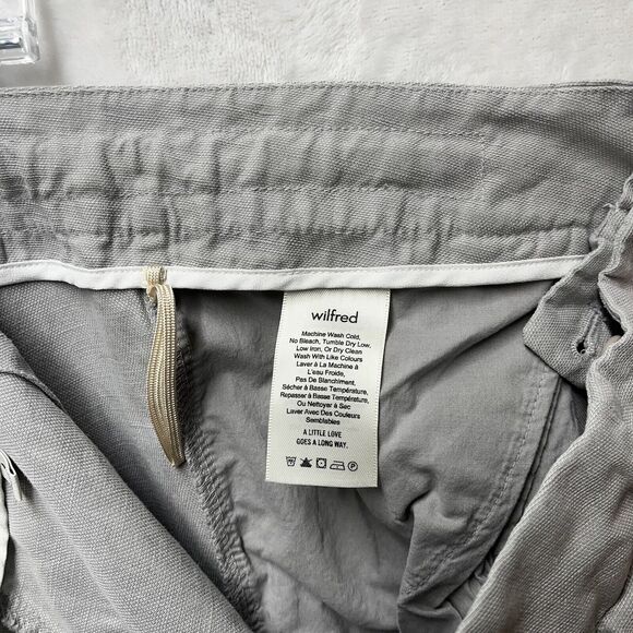 Wilfred Aritzia Allant Cropped Tie-waist Linen Blend Trousers Womens Sz 4 Pants - Picture 6 of 14